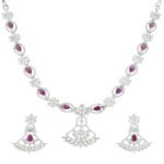 Charming Ruby Rhodium Plated Necklace – Modern Charm