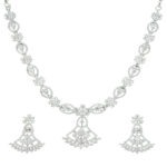Elegant White Rhodium Plated Necklace – Modern Charm