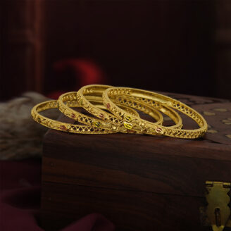 Radiant Heritage One Gram Gold-Plated Bangles – Elegant Daily Wear