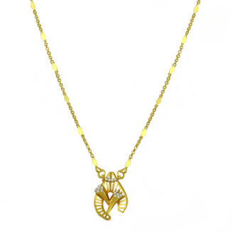 Graceful One Gram Gold Plated Chain with Pendant – Daily Wear | Jecy Jewels